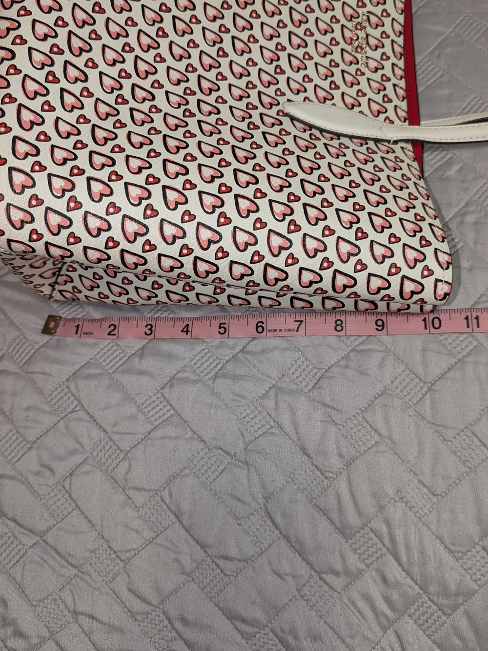 KATE SPADE NWOT - All Day Fancy Hearts Large Tote - Pink & White - Picture 12 of 14